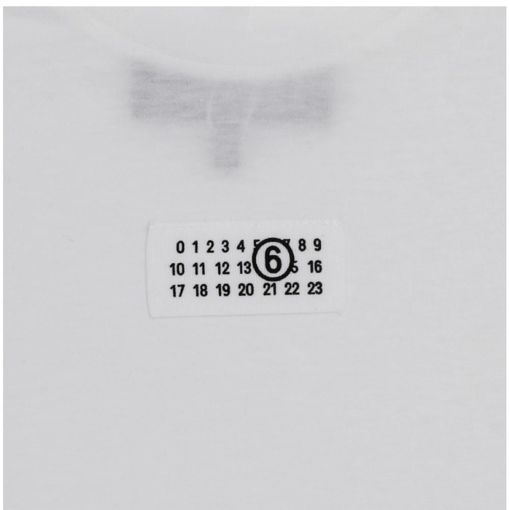 MaiSon Margiela Women S T ShirT Mm6 Numbering Logo paTch S52gc0327 M20170