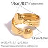 Fashion Geometry Design Stainless Steel Rings 18K Gold Plated Waterproof Quality Ladies Zircon For Daily Wear Vacation Seaside