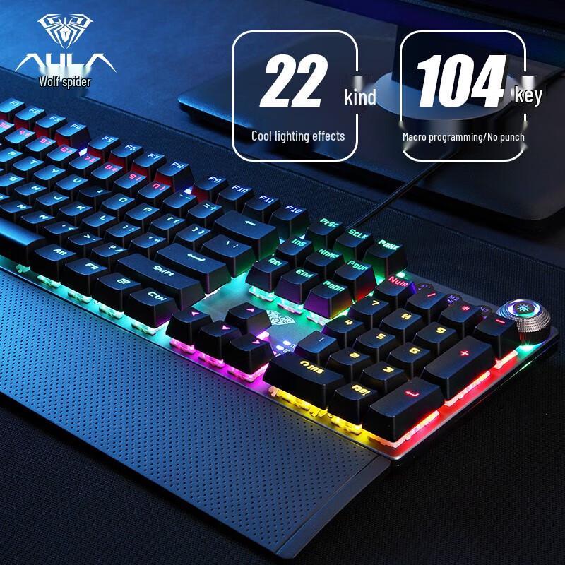 AULA F2088 Kabelgebundene Mechanische Gaming-Tastatur mit Blauen Schaltern