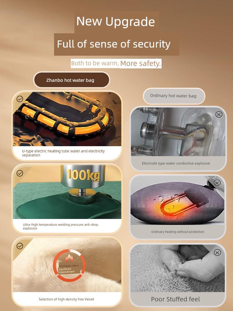 Hot Water Bag Rechargeable Hand Warmer Winter Hot-Water Bag Heating Pad Explosion-Proof Genuine Goods Hand Warmer Electric Warming Rechargeable
