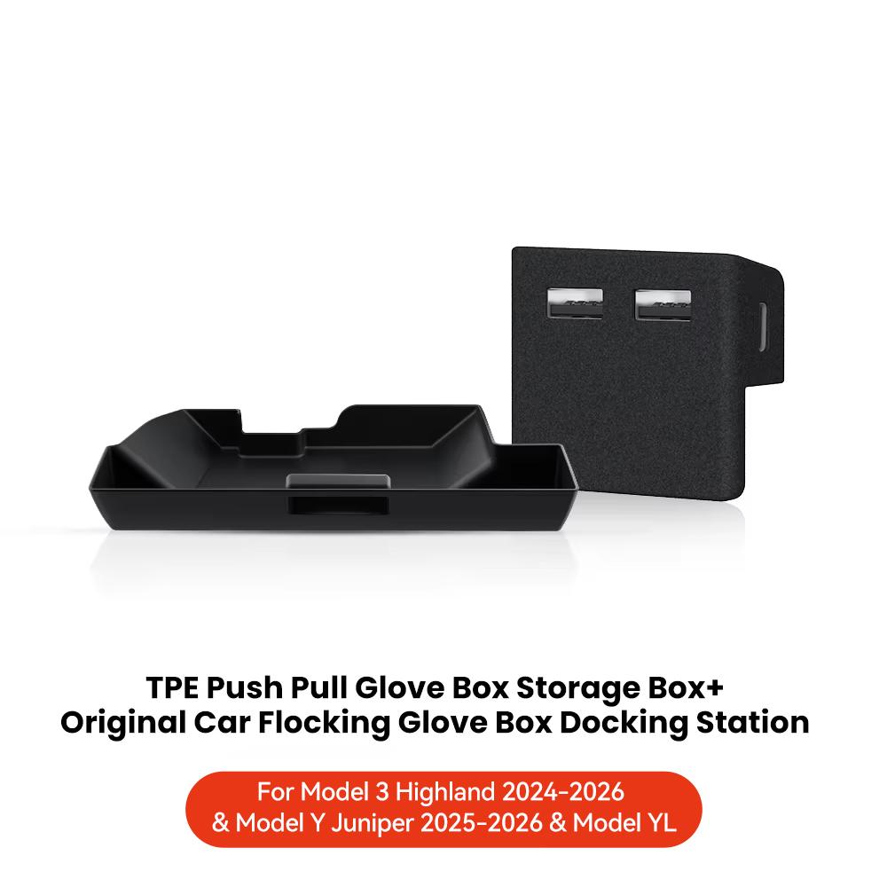 YZ For Tesla Model 3 Y Highland Juniper Central Control Glove Box Storage Box Car Storage Box Interior Interior Accessories