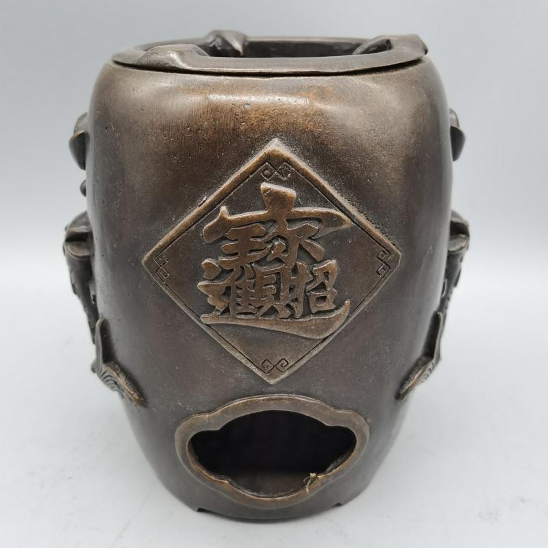 

Five Blessings Carbon Style Wine Warmer Old Copper Small Fire Stove Antique Tea Room Re See detail page