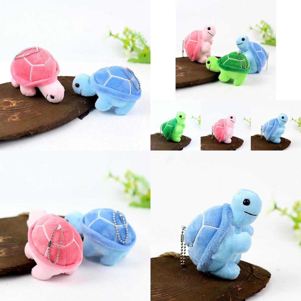 Adorable Plush Turtle Toy Stuffed Animal Soft Short Plush Green Pink Blue 10cm