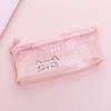 Süße Kawaii rosa Katze Federmäppchen Briefpapier Geschenk große Bleistifttasche transparente Stifttasche Schulbedarf Werkzeuge