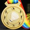 Customized Metal Medal for Sports Games, Hanging on the Neck, Badminton, Gold, Silver and Copper, Enterprise Excellent, 1Pc