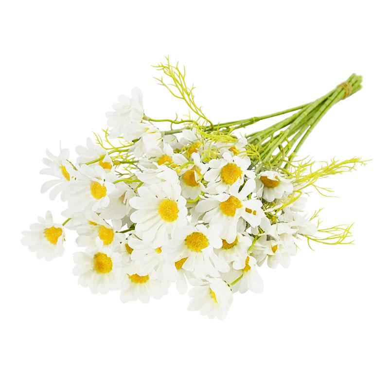 5Pcs 50cm Artificial White Daisy Flower Bouquet DIY Vase Home Garden Living Room Decoration Wedding Party Silk Fake Flowers