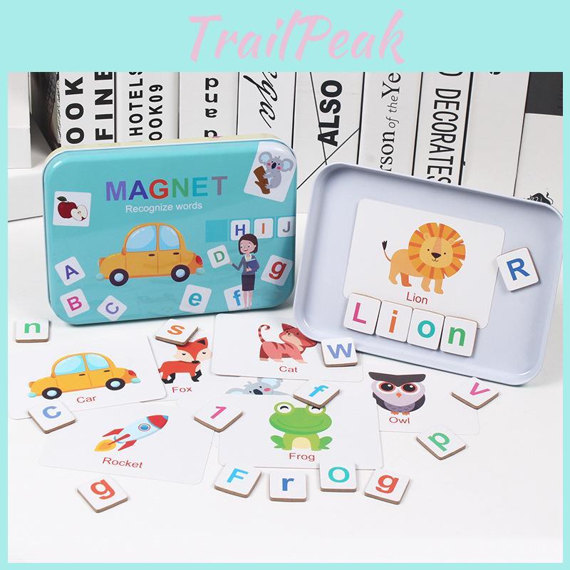 Word Magnetic Wooden Puzzle For Kids Educational Toy Learning Alphabet Set Play