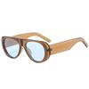  Ins Popular Fashion Pilot Women Sunglasses Retro Tea Blue Shades UV400 Men Trending Wide Legs Sun Glasses