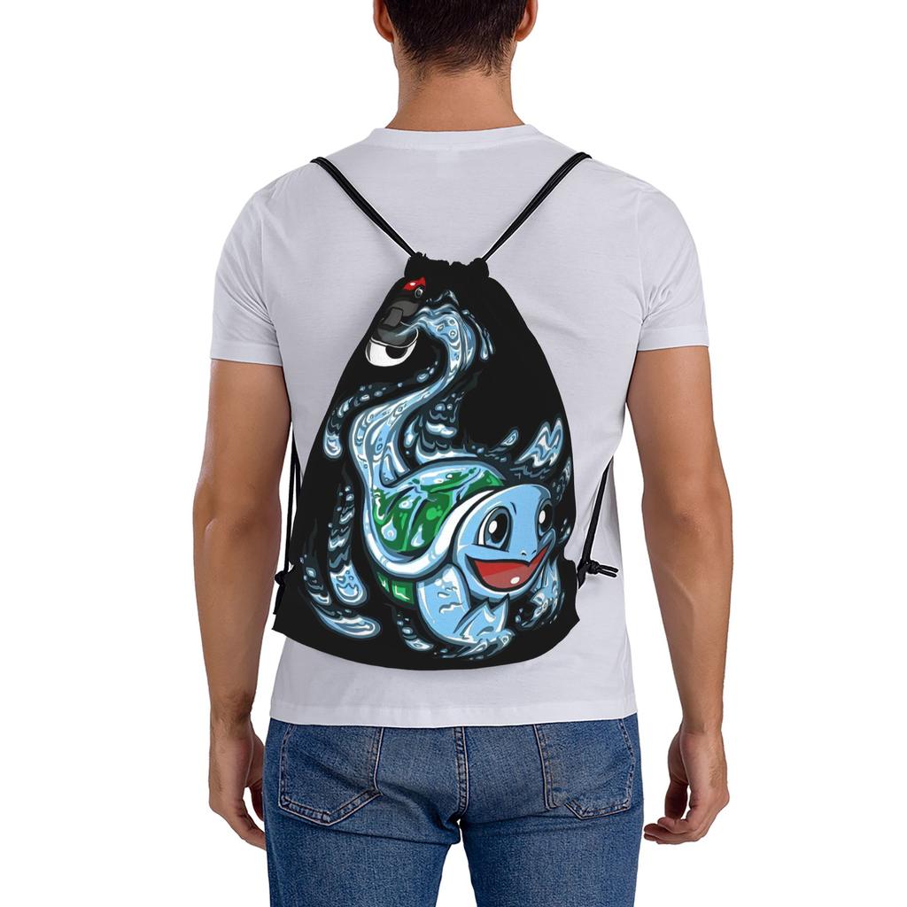 Custom S-Squirtles Drawstring Bags Women Men Lightweight Manga Sports Gym Storage Backpack