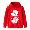 Kids Boys Girls Pullover Hoodie, Cute Anime Cat Bite Puppy Printed Casual Long Sleeve Hooded Sweatshirt, Soft Warm Tops for Toddler Daily Outfits Scho