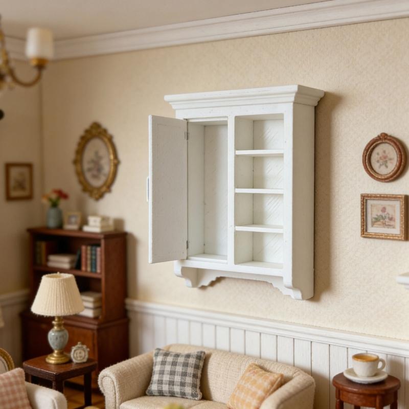 Elegant Miniature Wall Cabinet Model Figure For 1/12 Doll House Display Accessories And Living Room Scene Decoration