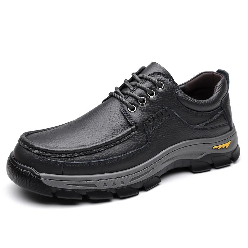 

Fashion Non-Slip Mens Casual Shoes Retro Style Walking Sneakers Fashion Comfort Hiking Shoes Handmade Leisure Treking Footwear Trainers 44 чёрный
