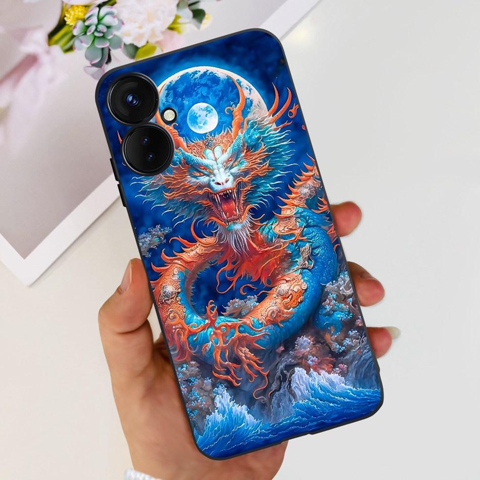 For Tecno Spark 9 Pro KH7 KH7n Cute Cartoon Phone Case For Tecno Spark 9Pro Black Silicone Soft TPU Cases