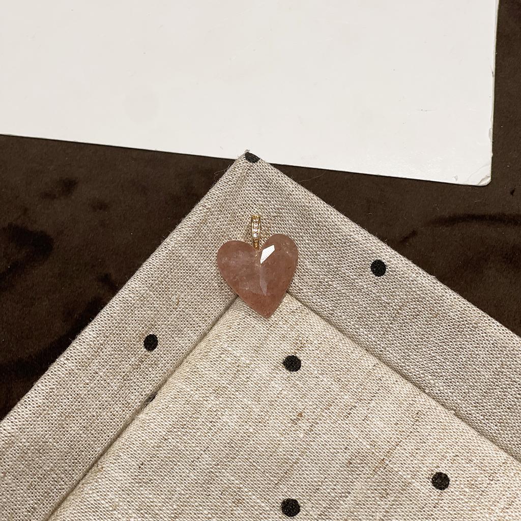 1Pc Natural Stone Faceted Heart Pendant Golden Plated Rhinestone Bail Gem Charm for DIY Necklace Jewelry Making Supplies