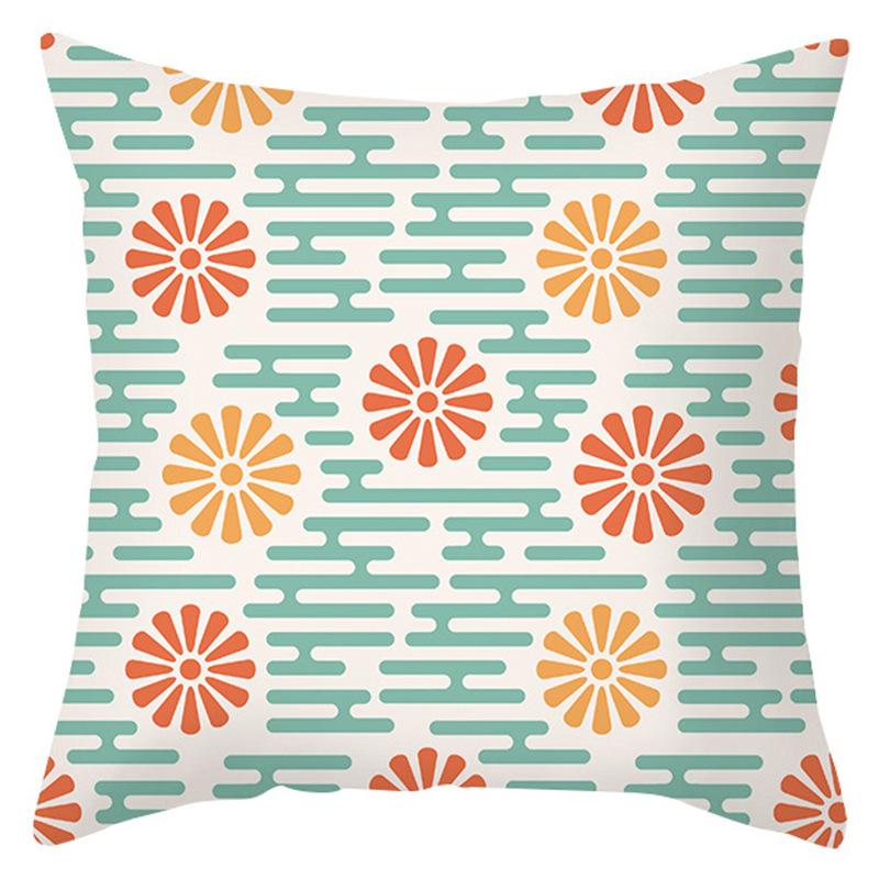 Geometric Floral Pattern Fresh Nordic Style Pillowcase Desk Lunch Break Sleeping Pillow Bedside Pillow Cushion