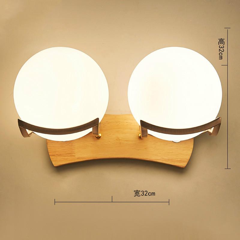 Lampă de perete japoneză pentru noptieră, simplă, modernă, creativă, din lemn masiv, LED, pentru dormitor, living, hol, coridor, lampă de perete WF5101030