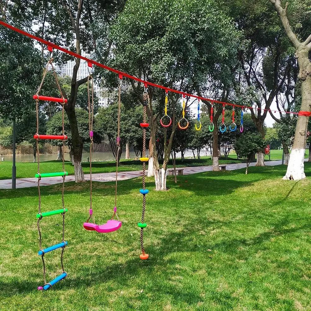 Children's Colored Lifting Rings Outdoor and Indoor Ninja Rope Combination Accessories Aerial Climbing Suspension Ring Rings