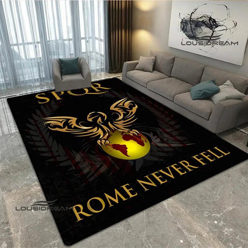 3D Roman SPQR logo Printed carpet non-slip carpet bedroom decor door mat outdoor rug Yoga mat bedroom decoration birthday gift