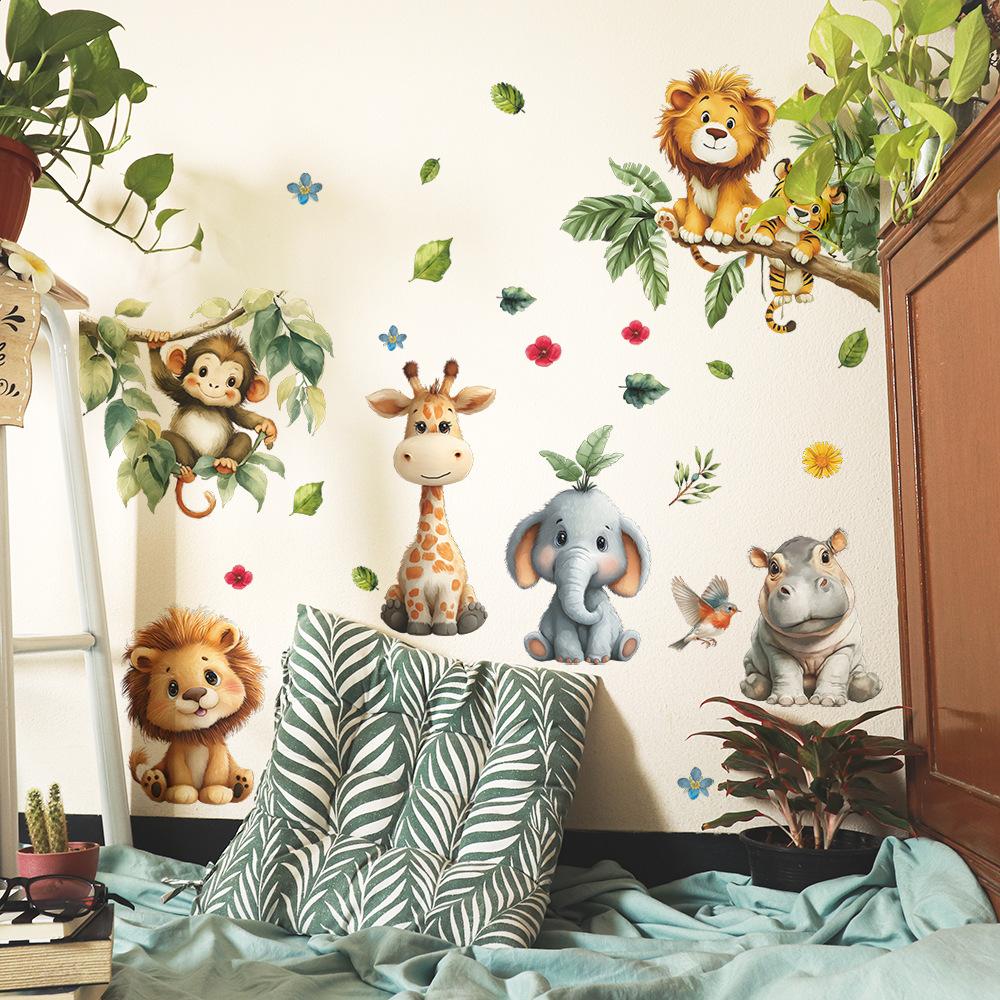 Decorative Stickers for The Bedroom and Dormitory Walls of The Little Animals In The Cartoon Forest