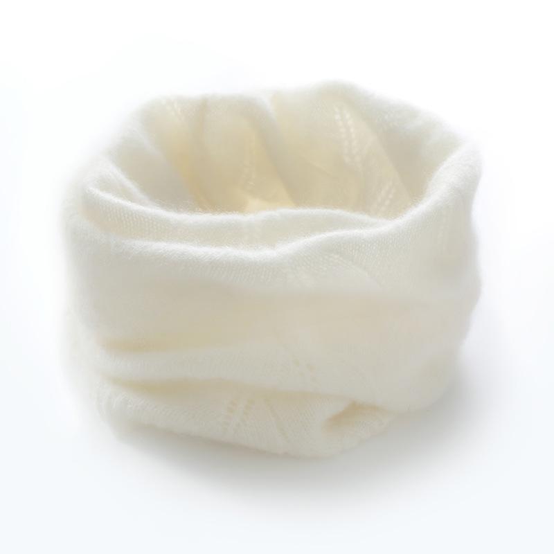 100% Pure Cashmere Women's Hollow Knit Neck Gaiter Scarf - Warm, Cold Protection, Korean Style