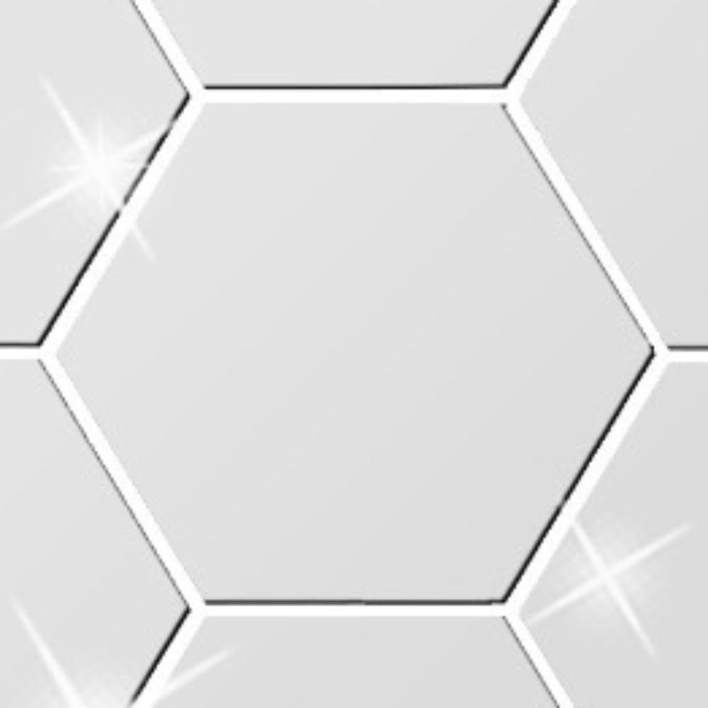 12pcs 3.15×2.76×1.57in Hexagon Mirror Wall Sticker Acrylic Self-adhesive Mirror Tile  Office