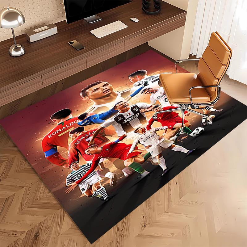 1pc Cristiano Ronaldo Print Area Rug - Soft, Washable Non-Slip Indoor Mat, Living Room, Home Office Decorative Rug,Office Decorative
