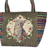 Mini Cat Print Tote Bag, Lunch Bag, Mini Tote, Lightweight, Cat, Cobran Weave, Handbag, Sub-Bag, ki-188 (No. 3 Pattern)