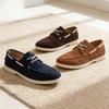 Men'S Pu Leather Driving Moccasins Round Toe Lace-Up Breathable Casual Loafers Soft Sole Low Top Comfortable Shoes Loafers Men
