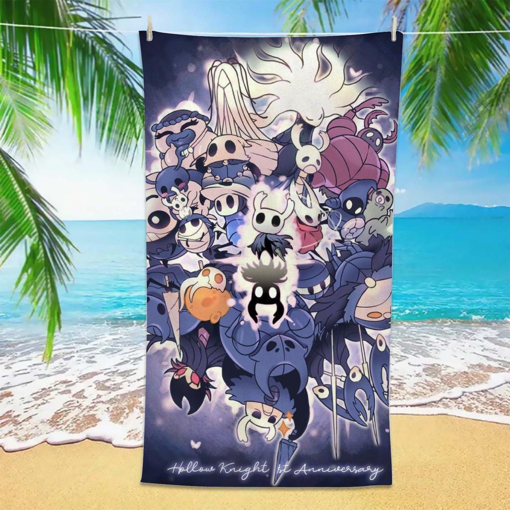 H-Hollow K-Knight Strandtücher Spieltücher Mikrofaserhandtücher Saugfähig Schnelltrocknend Weich Yoga Schwimmen Cartoon-Stil Handtücher
