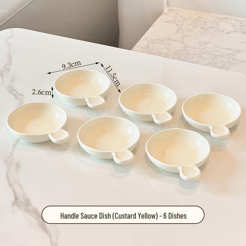 Ceramic Cream-Style Dipping Dish for Seasonings and Sauces
