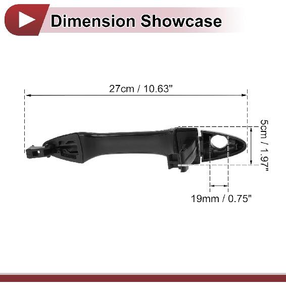 1 Pc Car Exterior Door Handles Grip for Hyundai Tucson 2010-2015 Front Left No.826512S000 Black ABS