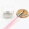 Crystal Glass Powder Liquid Blending Wash Pen Nail Cup Liquid Blending Crystal Cup Nail Tools With Cover Stainless Steel Mesh