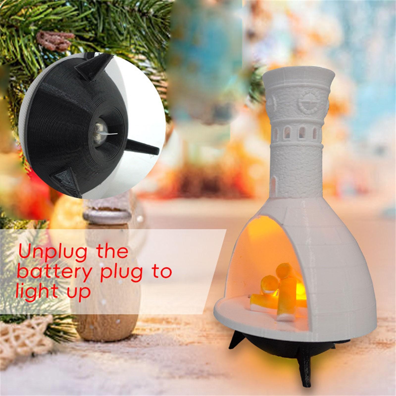 

Светящийся камин Настольная сцена Украшения, Имитация дерева Огонь Камин Атмосфера Ночник One Size