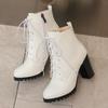 Women's high-heeled short boots autumn and winter new simple and comfortable thick-heeled large-size short boots