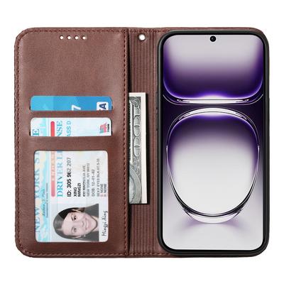 Dla Oppo Reno12 5G (Światowy) Etui portfelowe ze skóry PU Pokrowiec na telefon Tekstura cielęca