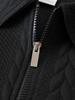 Men's Long Sleeve Jacquard Half-Zip Pullover Hoodie with Lapel for Spring and Autumn