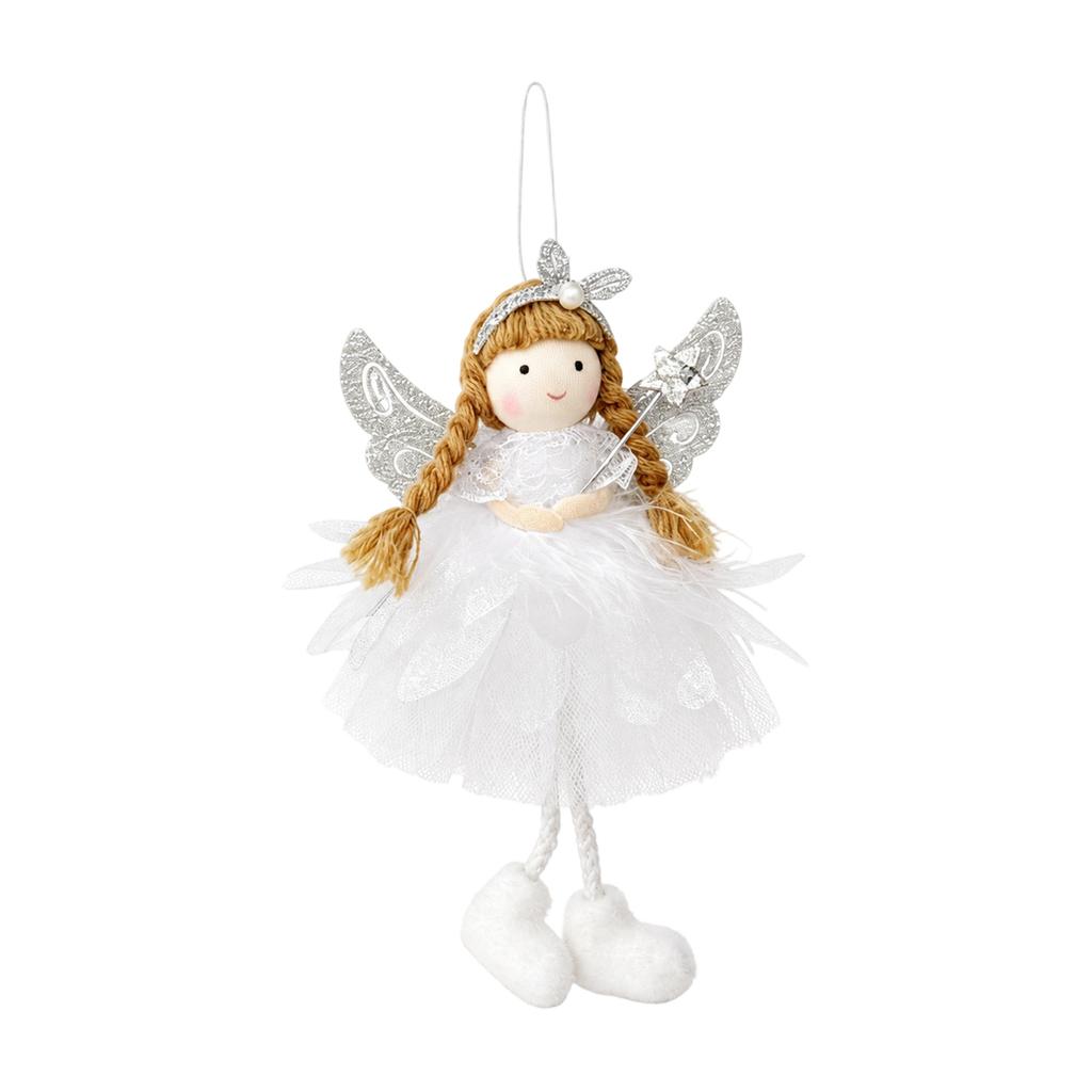 Christmas Girl Ornament with Tulle Skirt Hanging Decoration for Tree Party