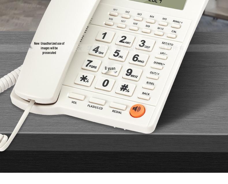 Bedraad Telefoonbasisstation met Eén-Touch Bellen & Nummerherkenning voor Thuis en Kantoor