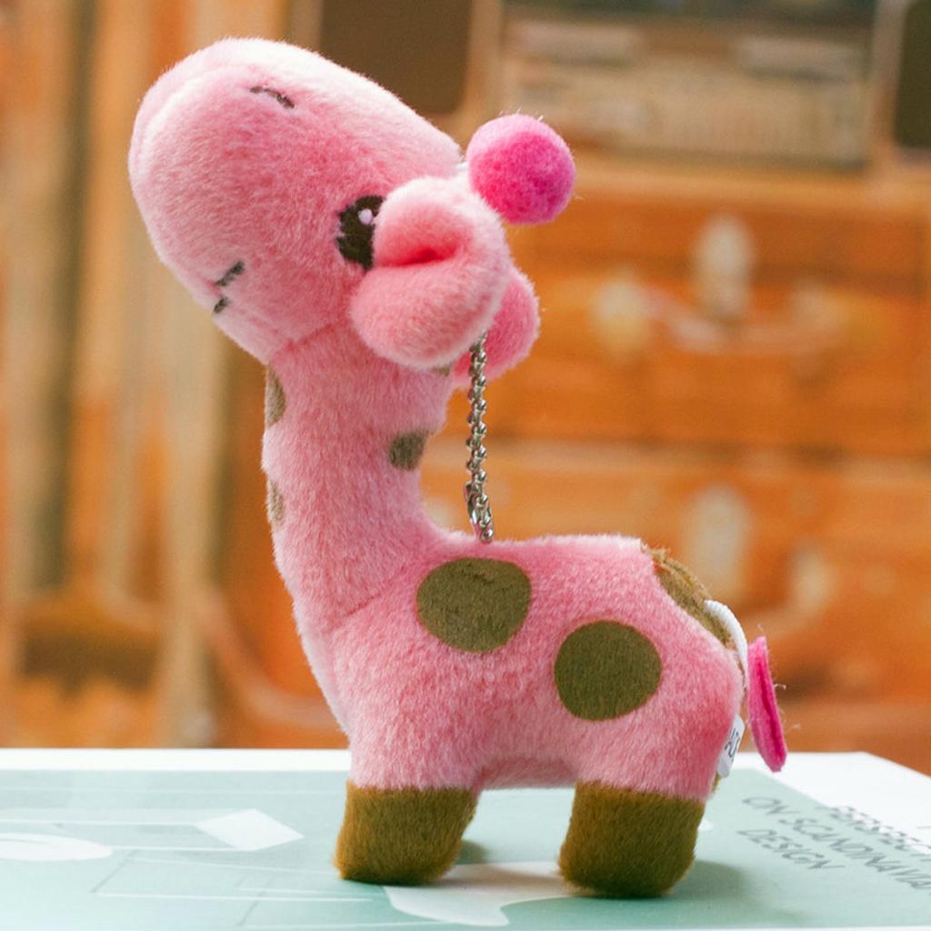 12cm Cute Giraffe Plush Toy Pendant Soft Deer Stuffed Cartoon Animals Doll Baby Kids Toys Christmas Birthday Colorful Gifts