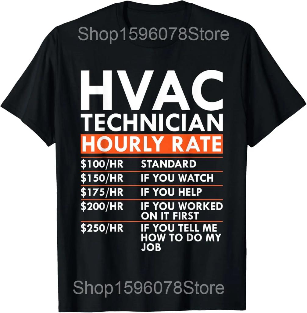 HVAC Techniker Mechaniker T-Shirts Herren Baumwolle Humor Streetwear T-Shirt Kurzarm Unisex Locker Reparatur HVAC Systeme Kleidung