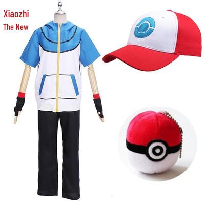Anime Pokemon Pikachu Elf Satoshi Cosplay Costume Set