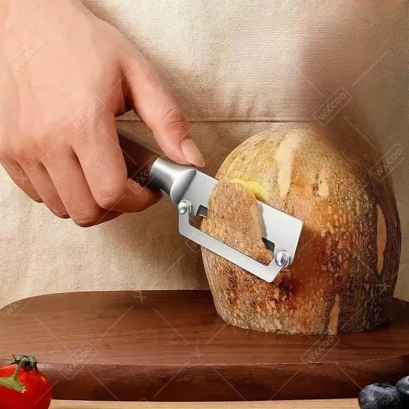 Pelador de Cocina Multifunción de Acero Inoxidable Específico para Cocina para Cortar Frutas y Verduras con Mango de Madera/Acero