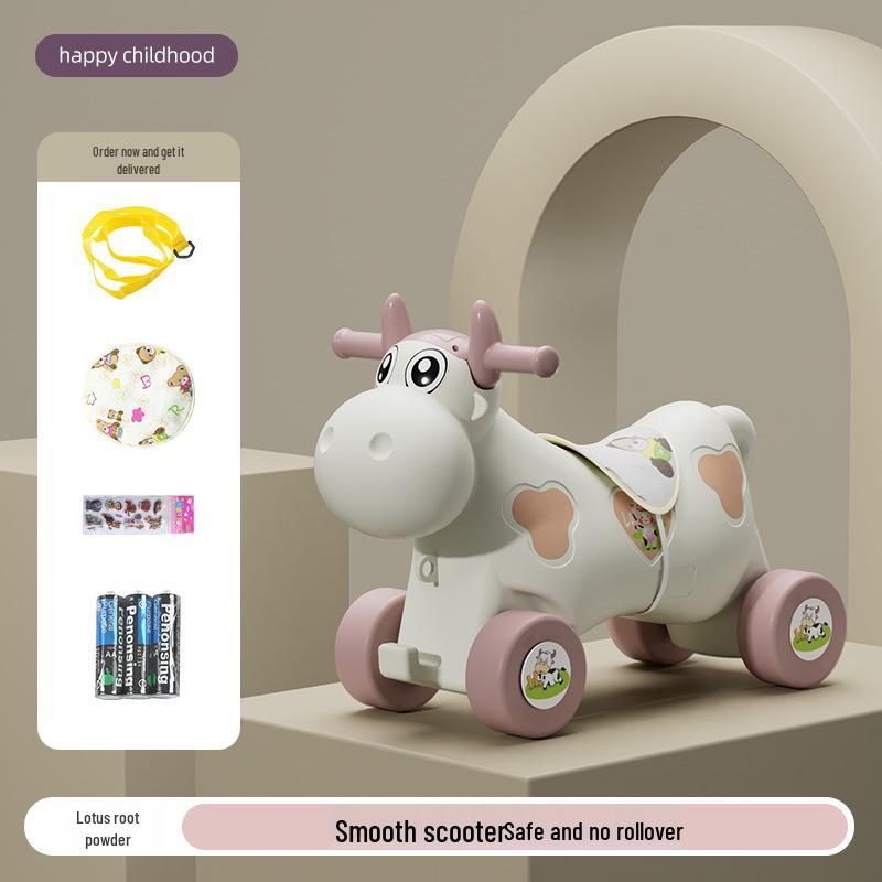 2-in-1 Wooden Rocking Horse for Kids: Rocking Chair & Sliding Car, Ideal Birthday Gift for Ages 1-6.