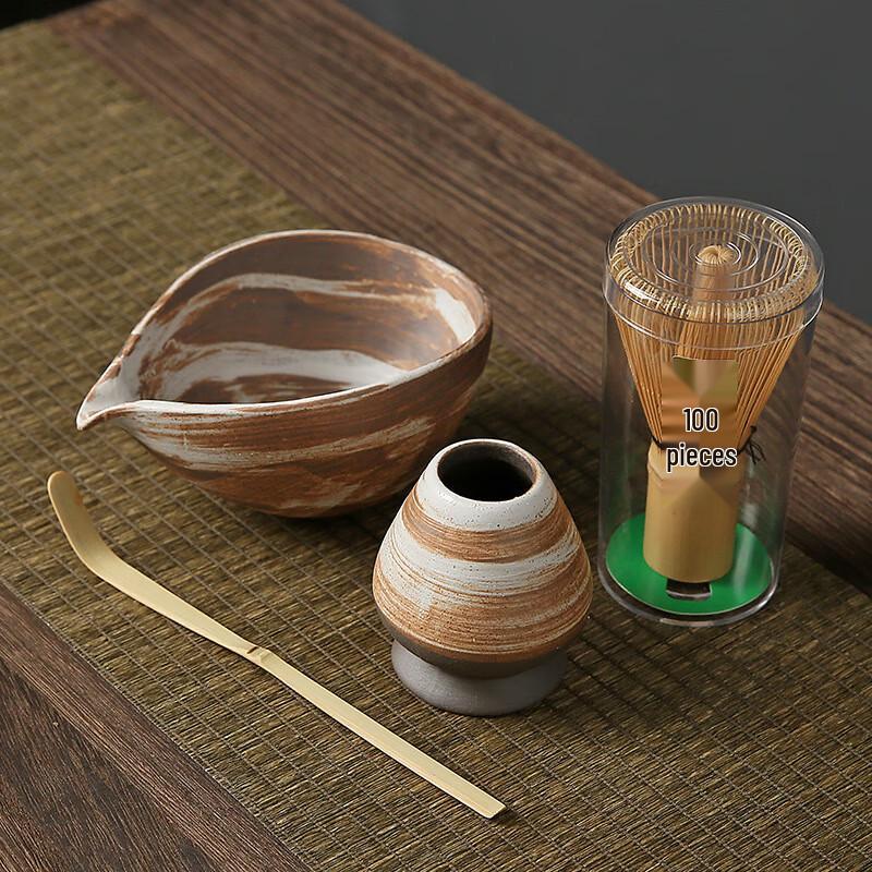 Japanese Coarse Pottery Matcha Tea Ceremony Set