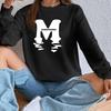 Casual Printed Crew Neck Sweatshirt for Women, Loose & Comfortable, Perfect for Weekend Lounging