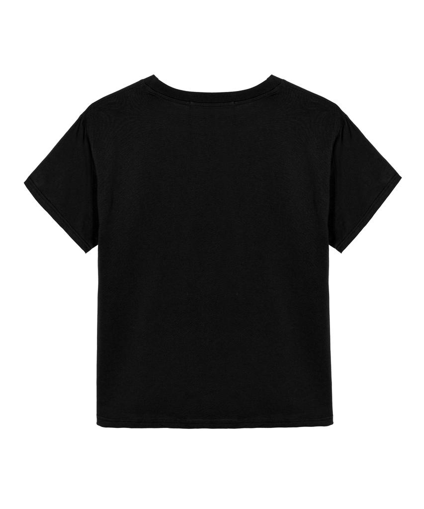 Nigaennikol Big Rose Sleeve Top_Black Pink