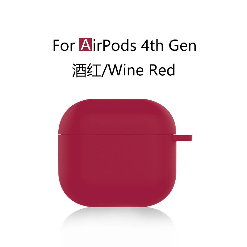 Suitable for Apple Airpods4 buckle silicone earphone cover 1.5mm anti-drop and anti-skid protective cover portable soft case
