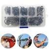 220PCS/Box Carp Fishhook High Carbon Steel Fish Hooks Fishing Barbed Hooks for Freshwater Saltwater Fishing Accessories