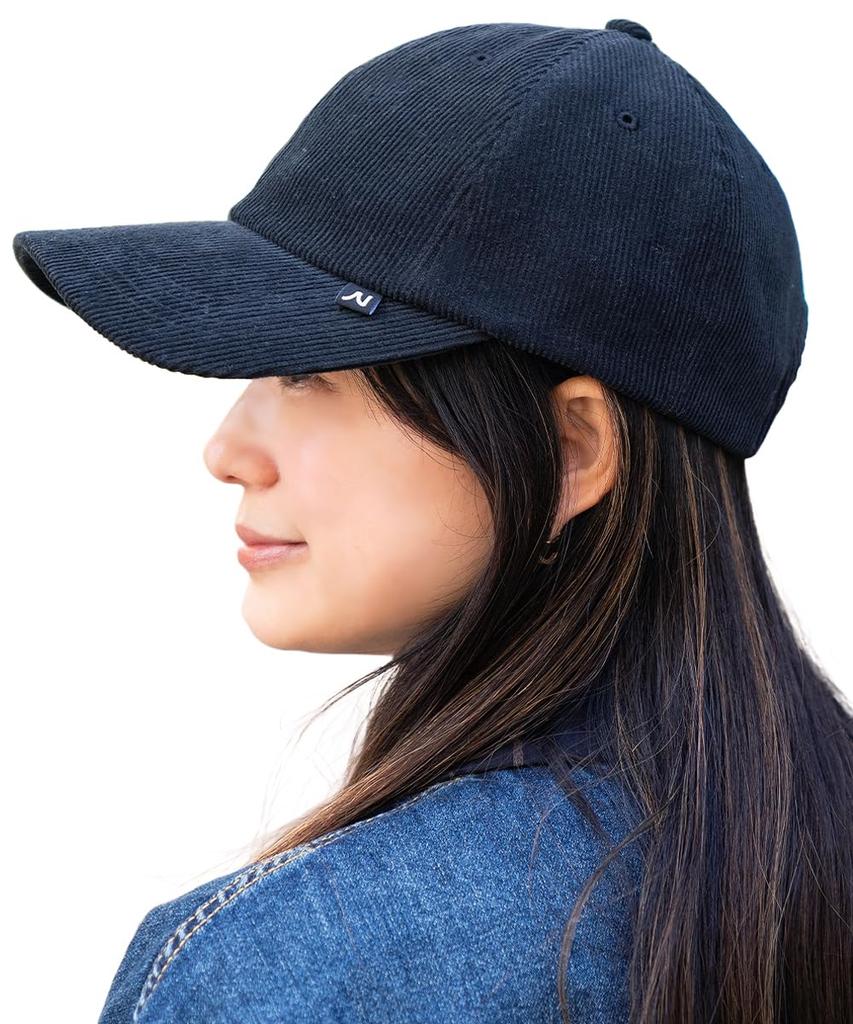 New Standard Corduroy Large Large Long UV Cold M Black [Nakota] Cap, Size, Hat, Men's, Women's, Deep, Brim, Protection, Protection, Casual, Outdoor,