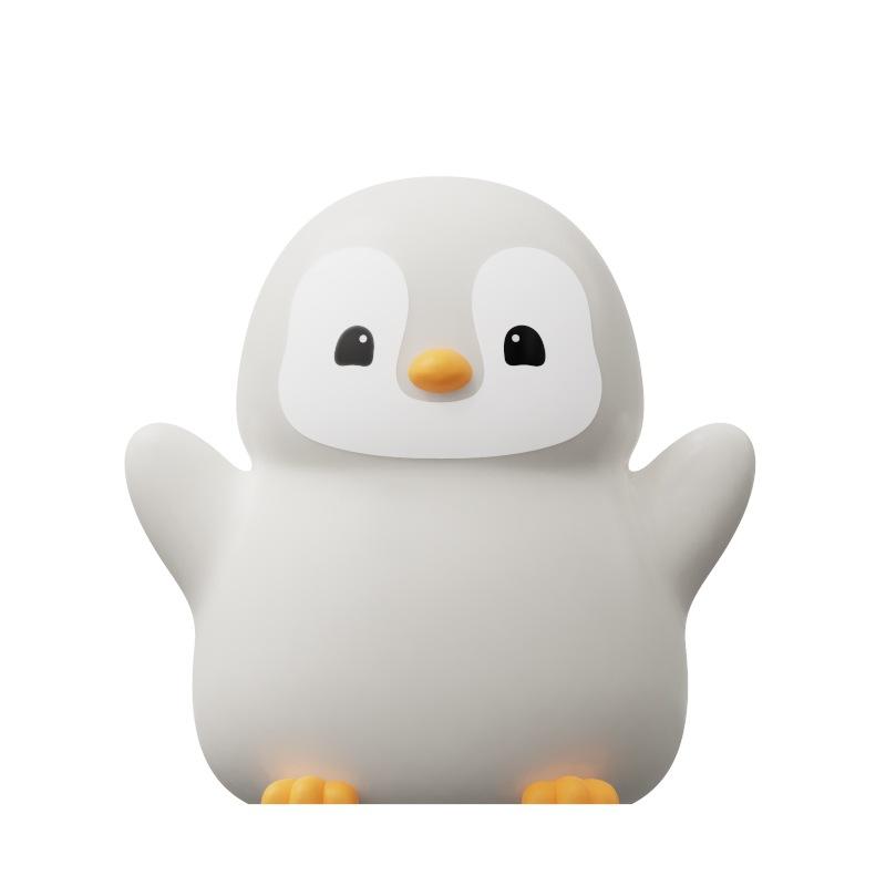 1 buc. Lampă de veghe Pinguin, Lampă pentru creșă din silicon Squishy cu tematică animală, cu reglare a luminozității și temporizare, Reîncărcabilă prin USB, Lampă de noptieră